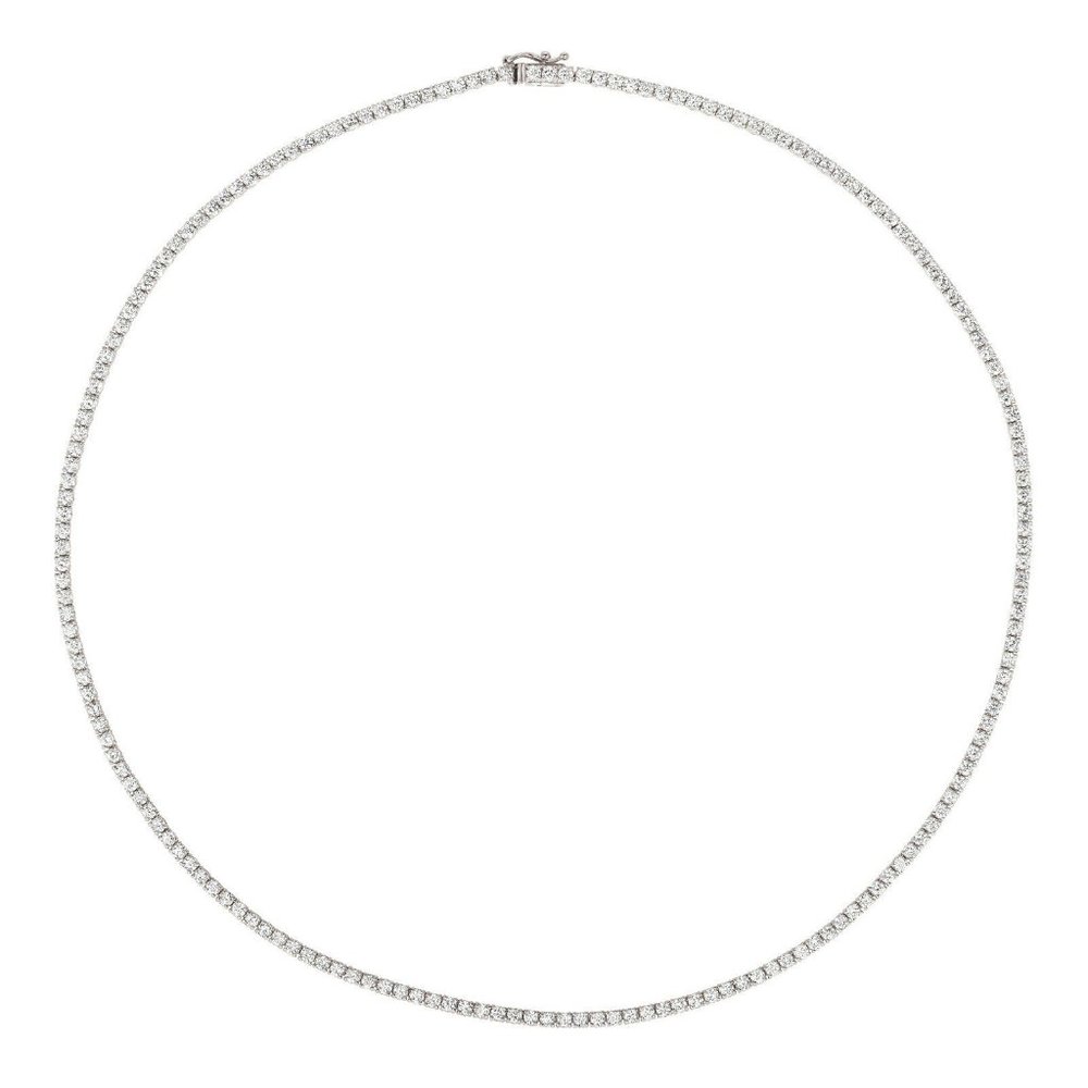8.00 Carat Natural Diamond Tennis Necklace in 14K White Gold